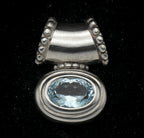 Château d'Argent - Vintage Blue Topaz Sterling Silver Slide Pendant