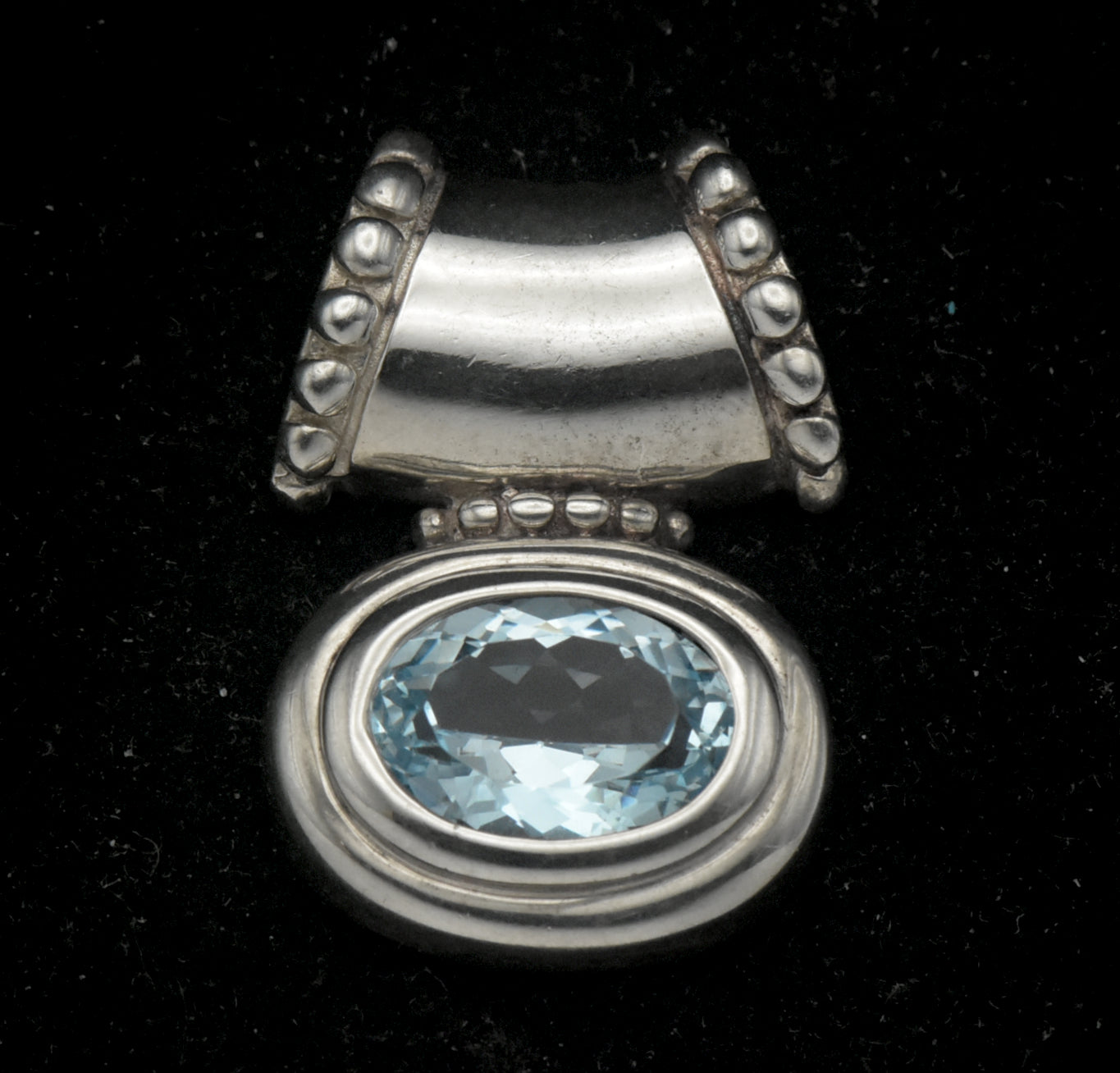 Château d'Argent - Vintage Blue Topaz Sterling Silver Slide Pendant