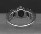 Vintage Sterling Silver Black Tourmaline Ring - Size 7
