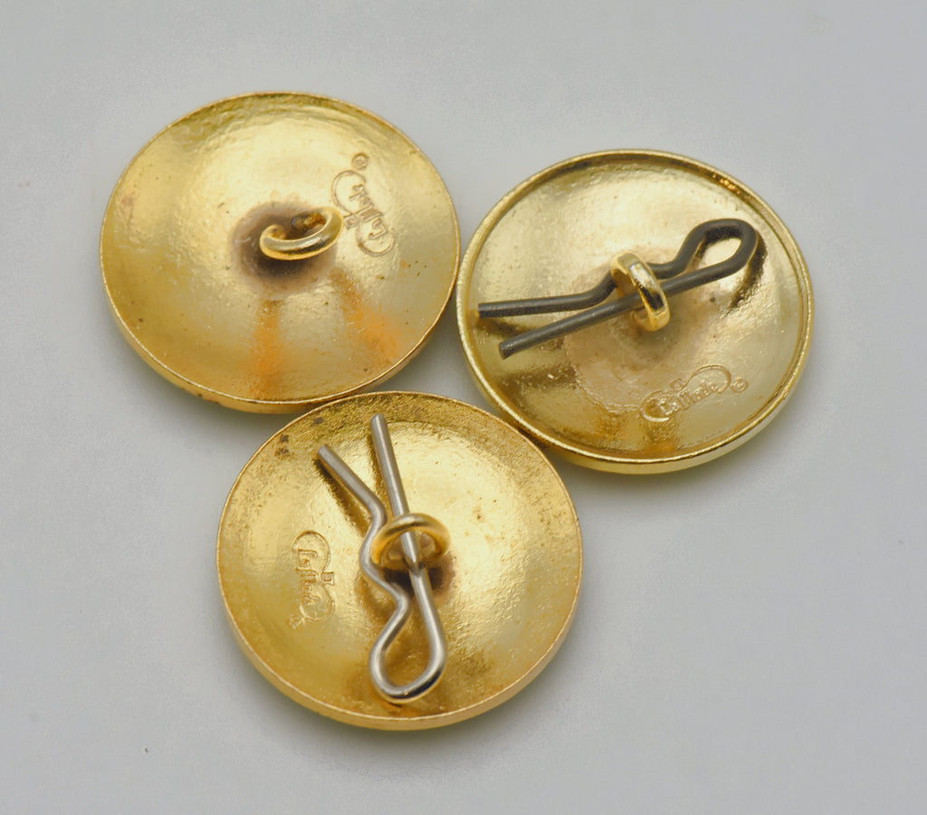 La Mode - Vintage Brass and Enamel Floral Buttons