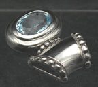 Château d'Argent - Vintage Blue Topaz Sterling Silver Slide Pendant