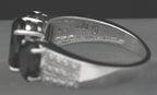 Vintage Sterling Silver Black Tourmaline Ring - Size 7