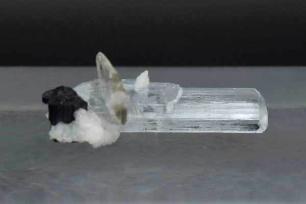 Aquamarine Crystal with Mica and Black Tourmaline Mineral Specimen - Pakistan