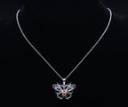 Vintage Gemstone Butterfly Sterling Silver Pendant on Sterling Silver Chain  Necklace - 18"