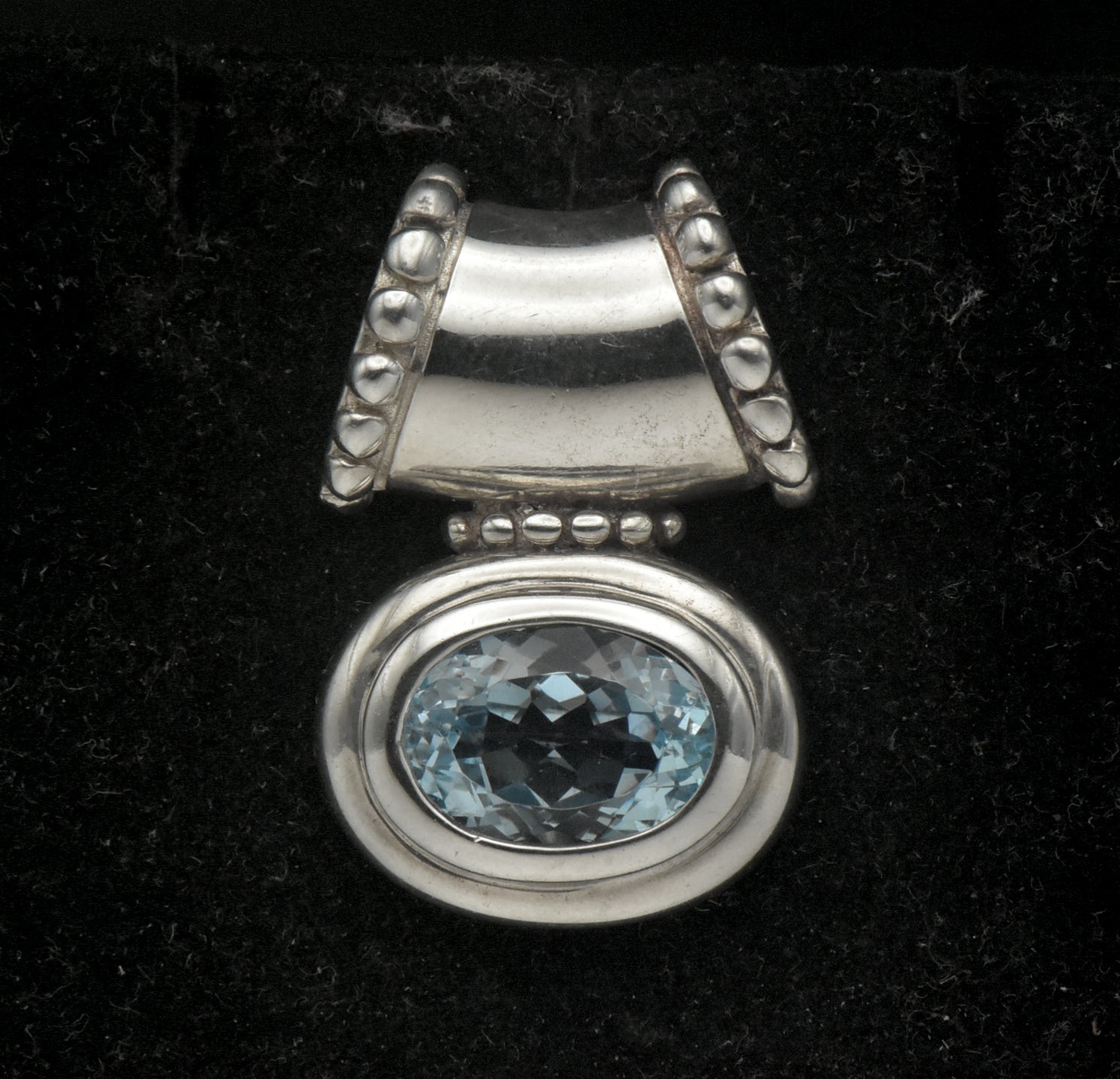 Château d'Argent - Vintage Blue Topaz Sterling Silver Slide Pendant