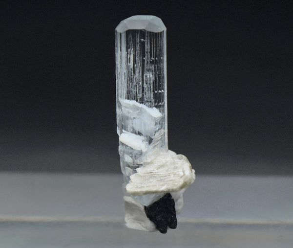 Aquamarine Crystal with Mica and Black Tourmaline Mineral Specimen - Pakistan