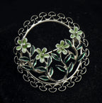 Beau - Vintage Sterling Silver and Enamel Floral Brooch