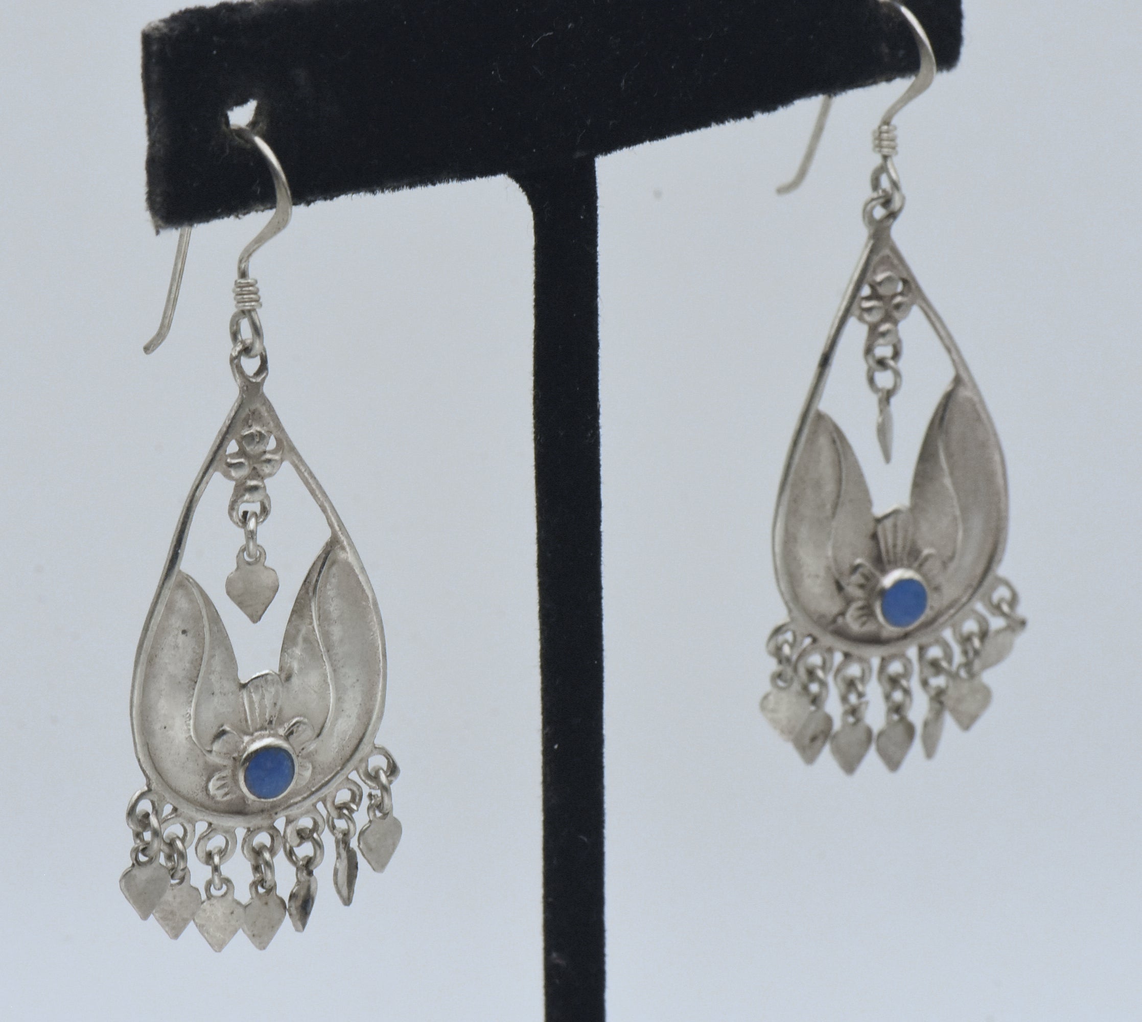 Vintage Handmade Sterling Silver Dangle Earrings