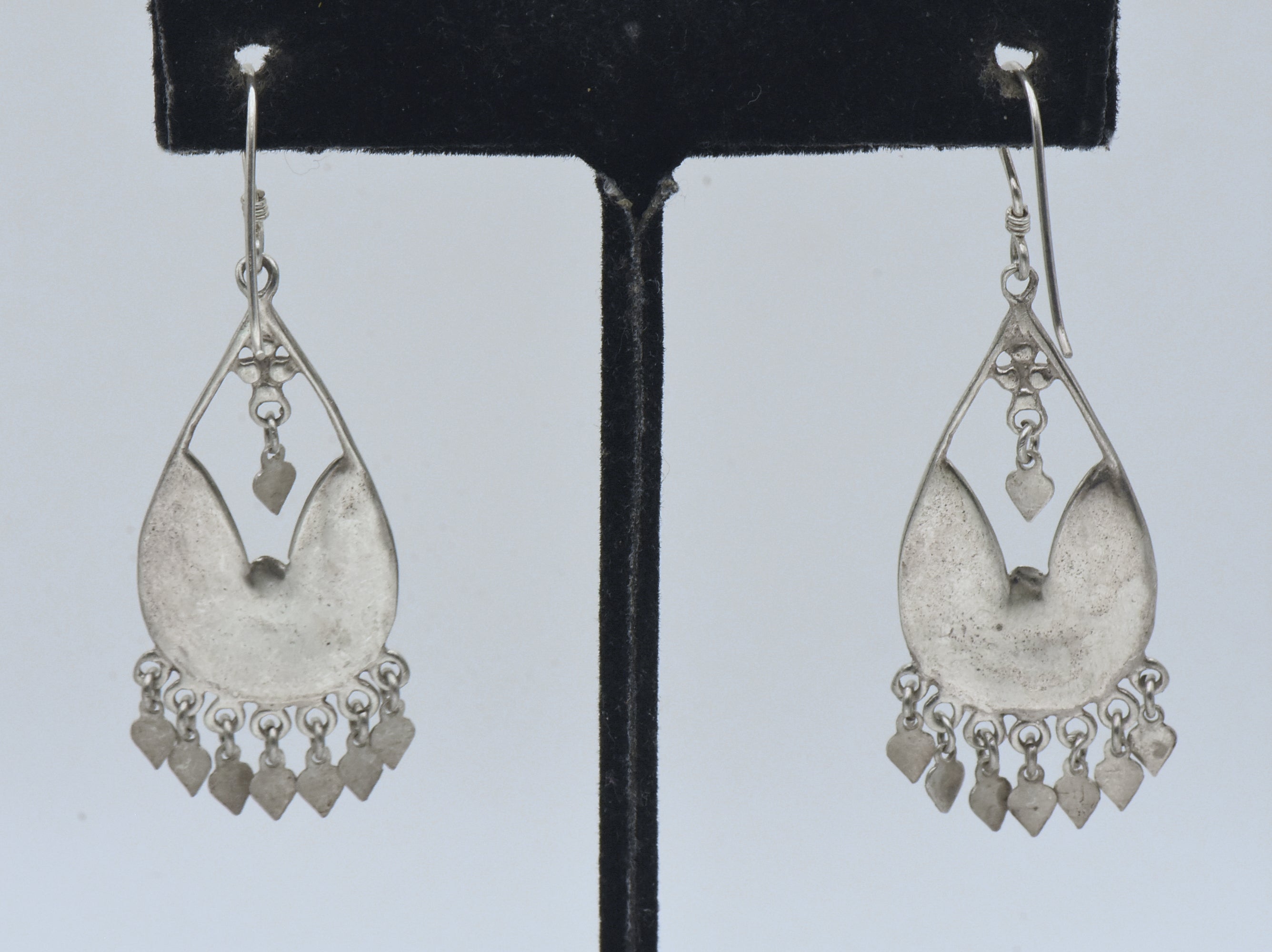 Vintage Handmade Sterling Silver Dangle Earrings