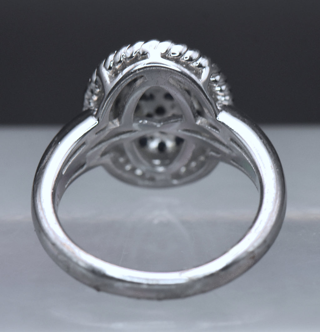 Vintage Blue Sapphire Sterling Silver Ring - Size 6.25