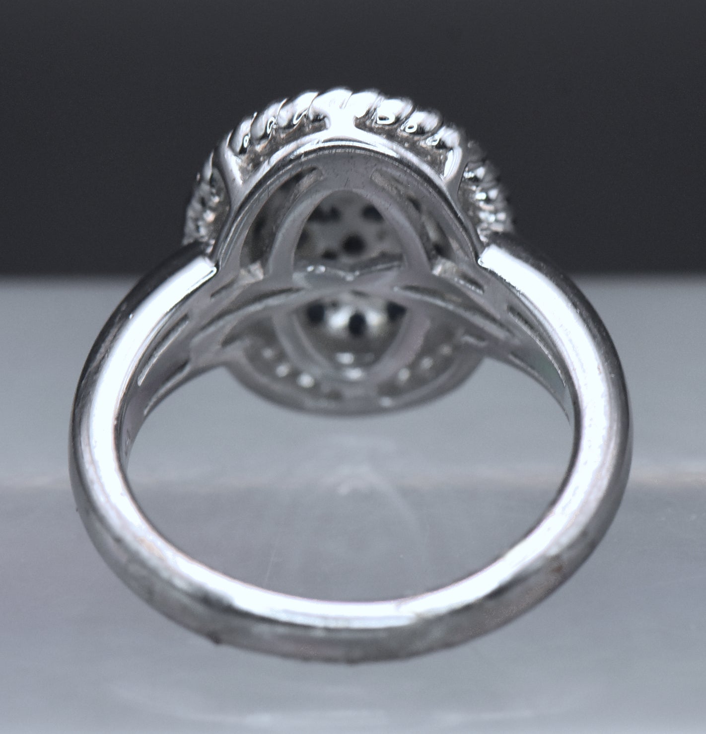 Vintage Blue Sapphire Sterling Silver Ring - Size 6.25