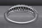 Sterling Silver Black and White Crystals Ring - Size 7.25
