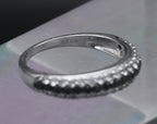 Sterling Silver Black and White Crystals Ring - Size 7.25