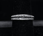 Sterling Silver Black and White Crystals Ring - Size 7.25