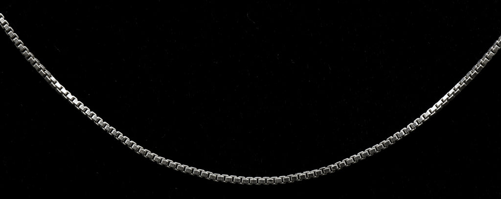 Vintage Sterling Silver Italian Box Link Chain Necklace - 20"