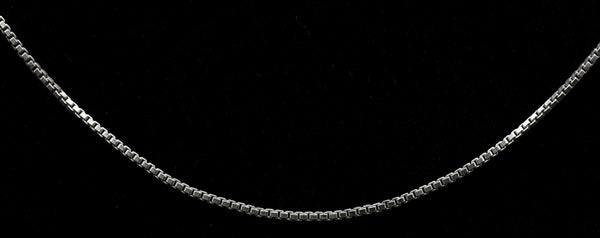 Vintage Sterling Silver Italian Box Link Chain Necklace - 20"