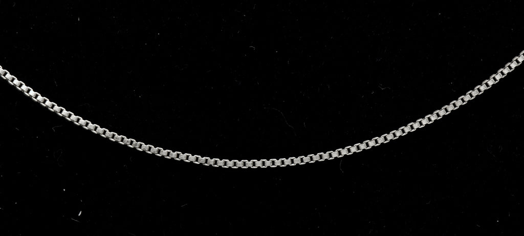 Vintage Sterling Silver Italian Box Link Chain Necklace - 18.5"