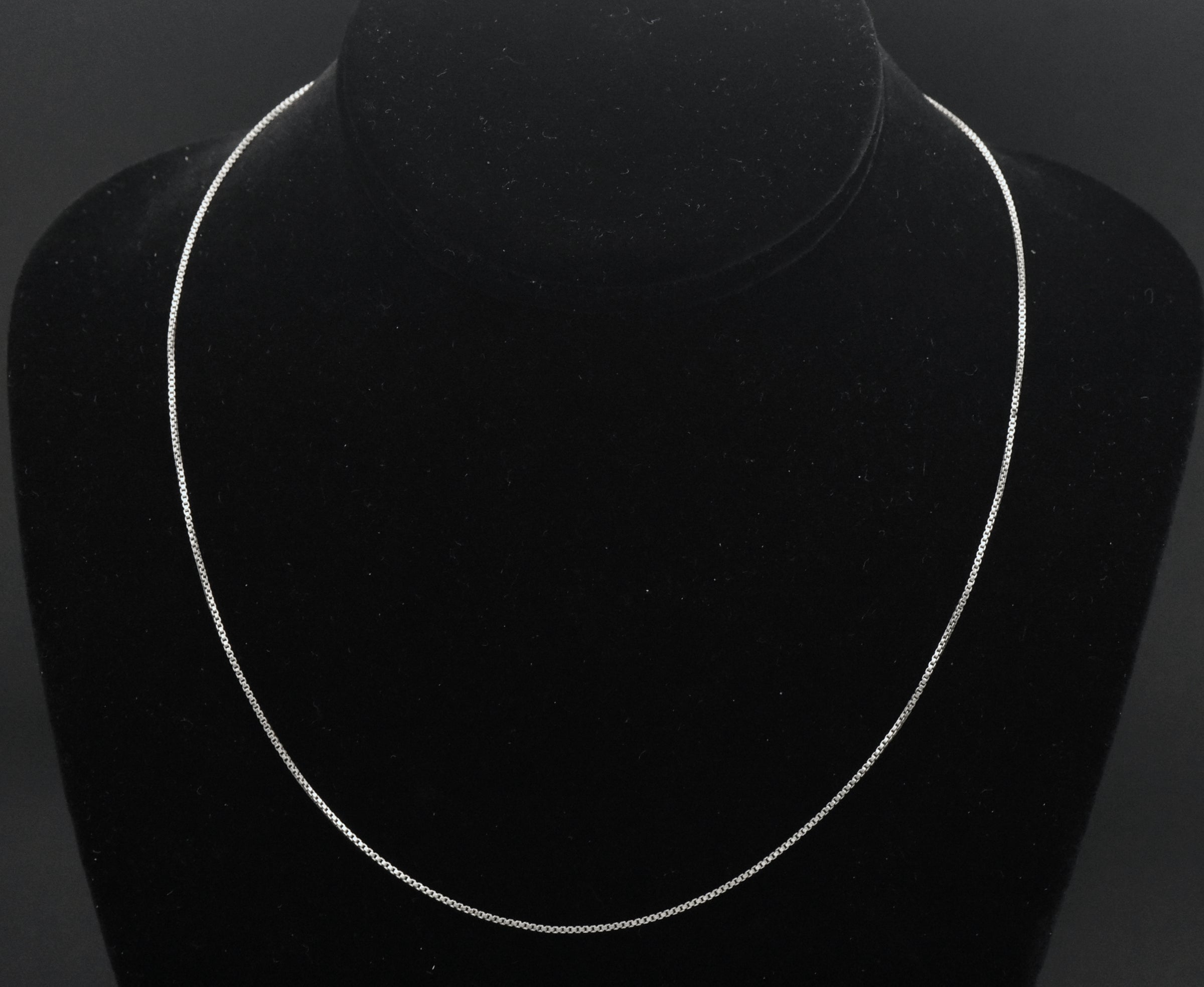 Vintage Sterling Silver Italian Box Link Chain Necklace - 18.5"