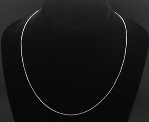 Vintage Sterling Silver Italian Box Link Chain Necklace - 18.5"