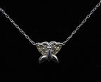 Vintage Sterling Silver and Rhinestone Butterfly Pendant on Italian Chain Necklace - 16.75"