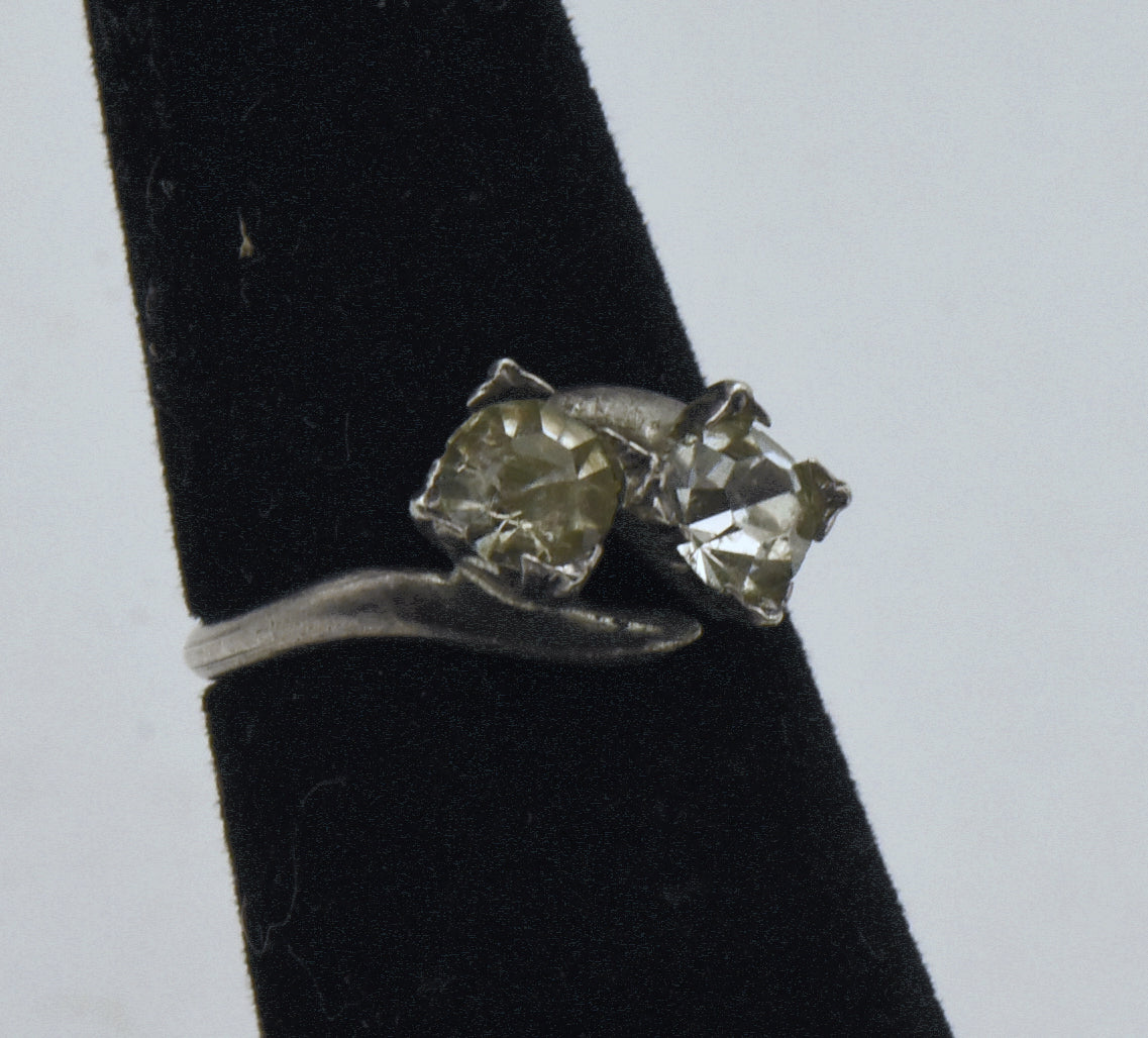 McGrath-Hamin - Vintage Sterling Silver and Rhinestone Ring - Size 4.25