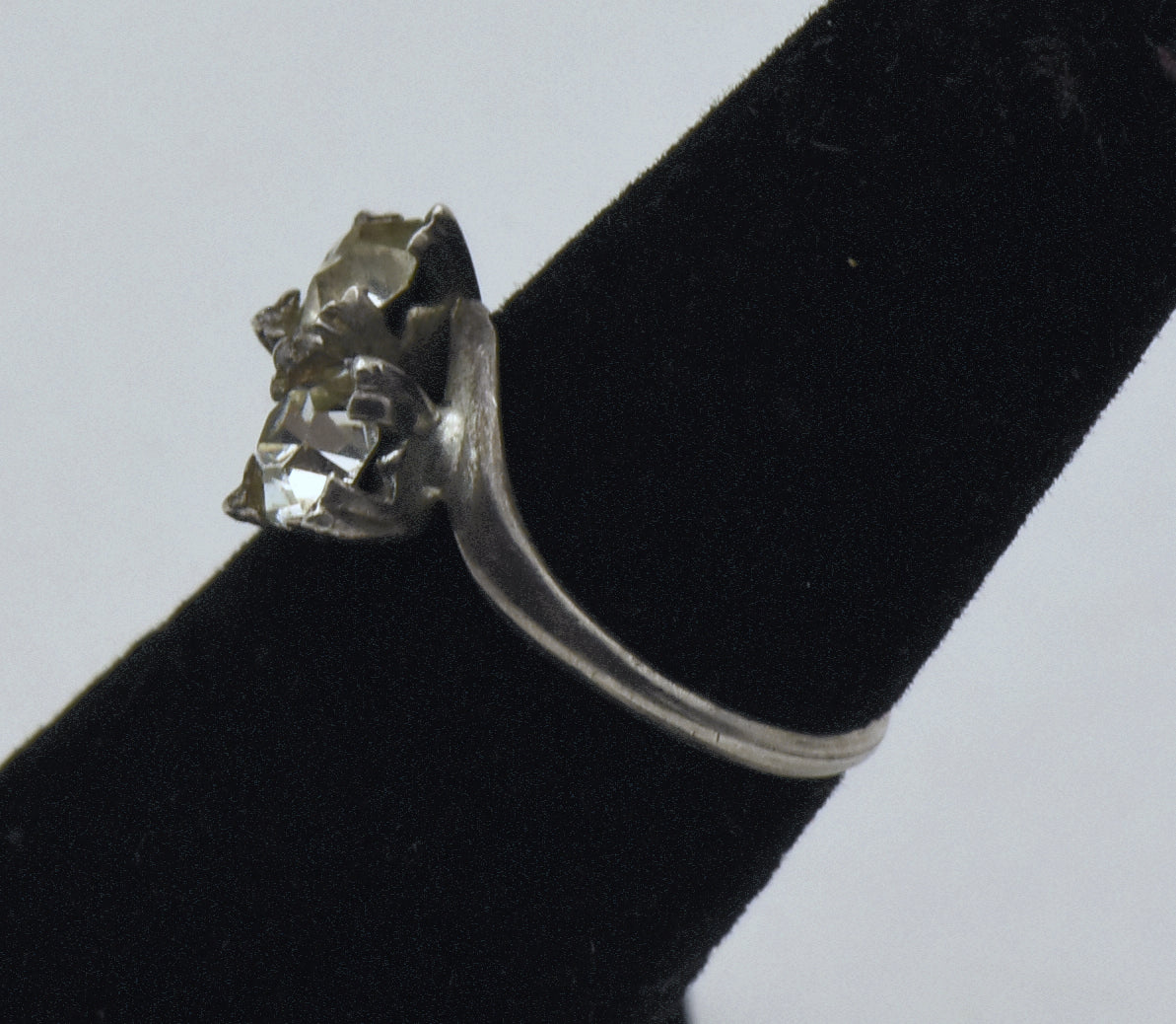 McGrath-Hamin - Vintage Sterling Silver and Rhinestone Ring - Size 4.25