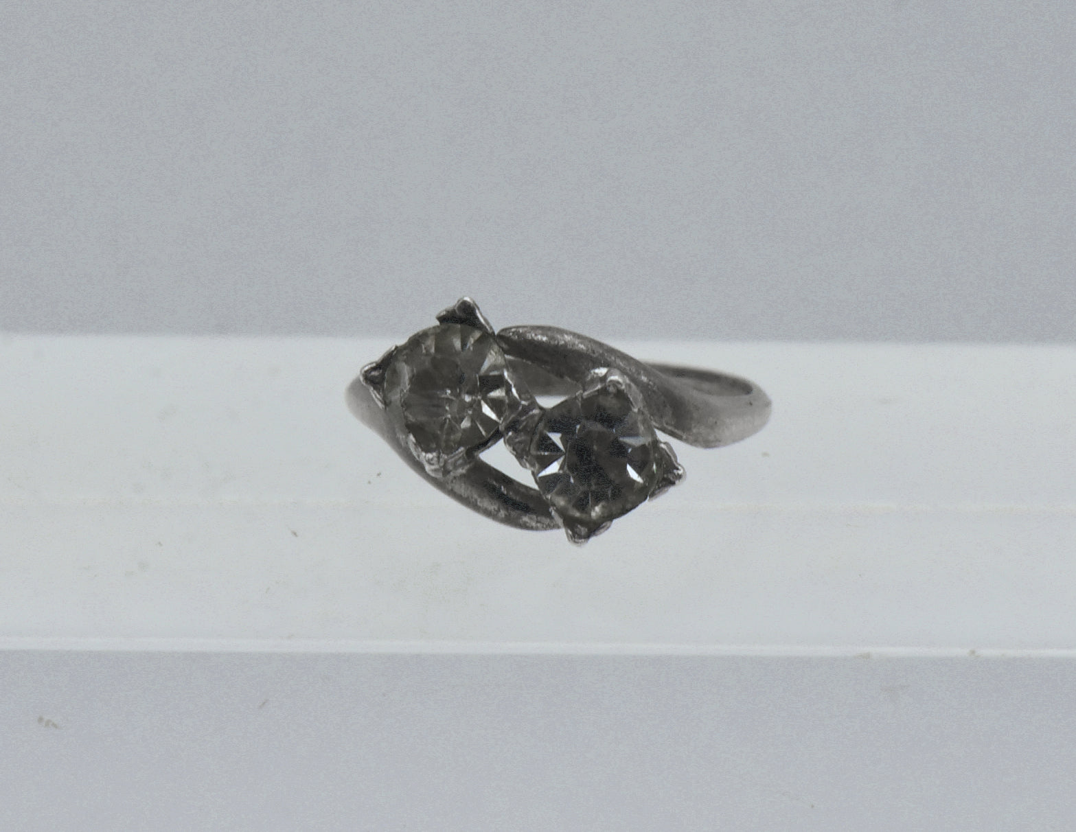 McGrath-Hamin - Vintage Sterling Silver and Rhinestone Ring - Size 4.25