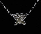 Vintage Sterling Silver and Rhinestone Butterfly Pendant on Italian Chain Necklace - 16.75"