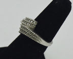 Vintage Diamonds Sterling Silver Bypass Ring - Size 5