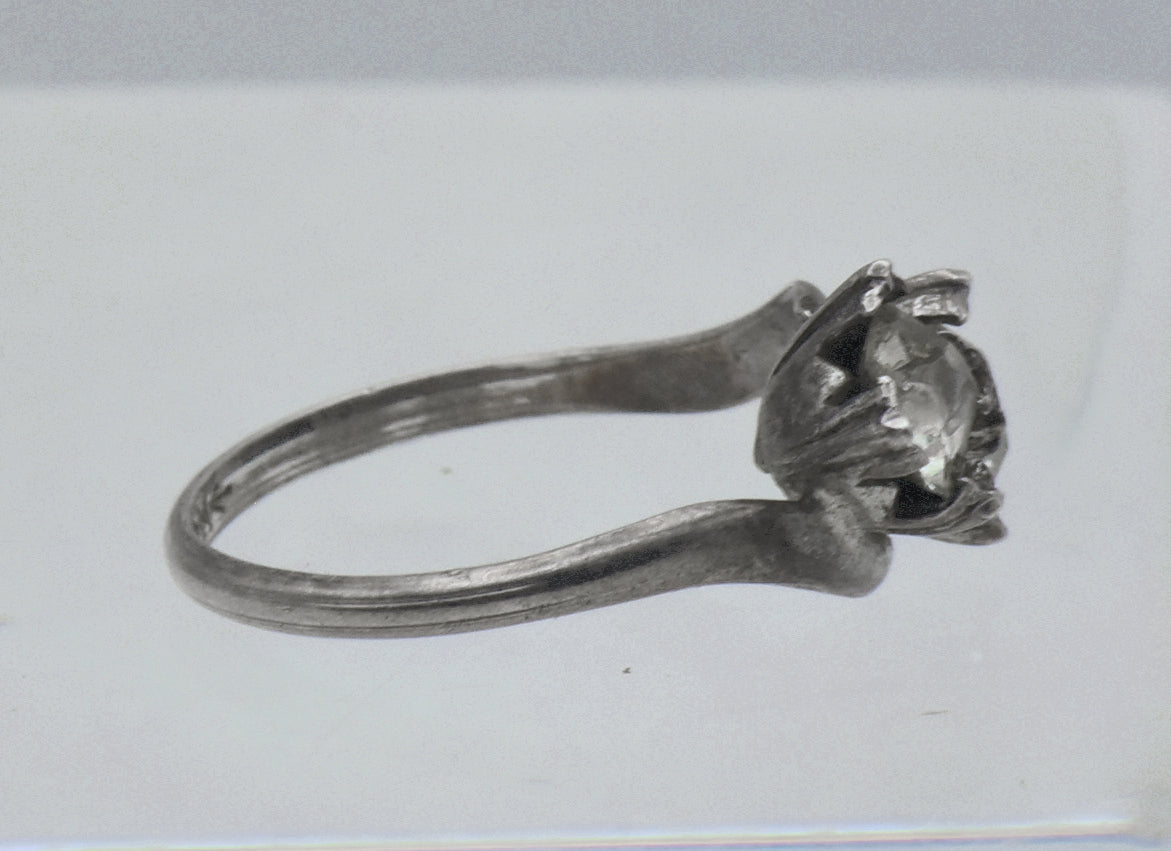 McGrath-Hamin - Vintage Sterling Silver and Rhinestone Ring - Size 4.25