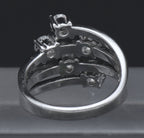 Milor - Sterling Silver Cubic Zirconia Bypass Style Ring - Size 6