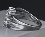 Milor - Sterling Silver Cubic Zirconia Bypass Style Ring - Size 6