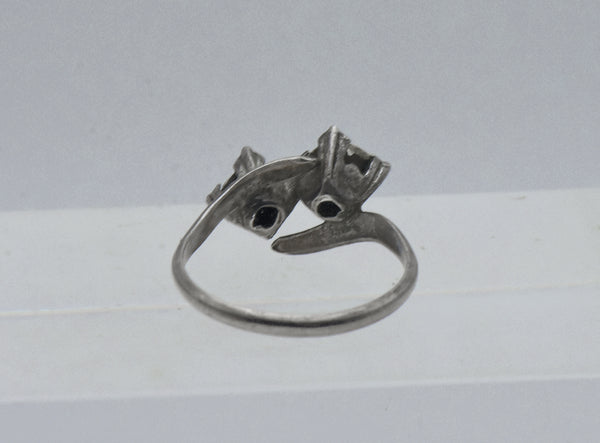 McGrath-Hamin - Vintage Sterling Silver and Rhinestone Ring - Size 4.25