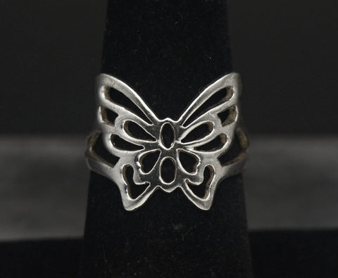 Vintage Sterling Silver Butterfly Ring - Size 6.75