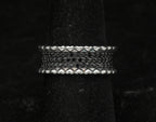 Vintage Sterling Silver Pave Set Black CZ Eternity Band - Size 7.25