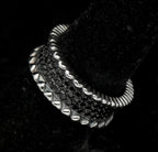 Vintage Sterling Silver Pave Set Black CZ Eternity Band - Size 7.25