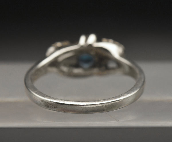 Vintage Blue Topaz Sterling Silver Ring - Size 8.75