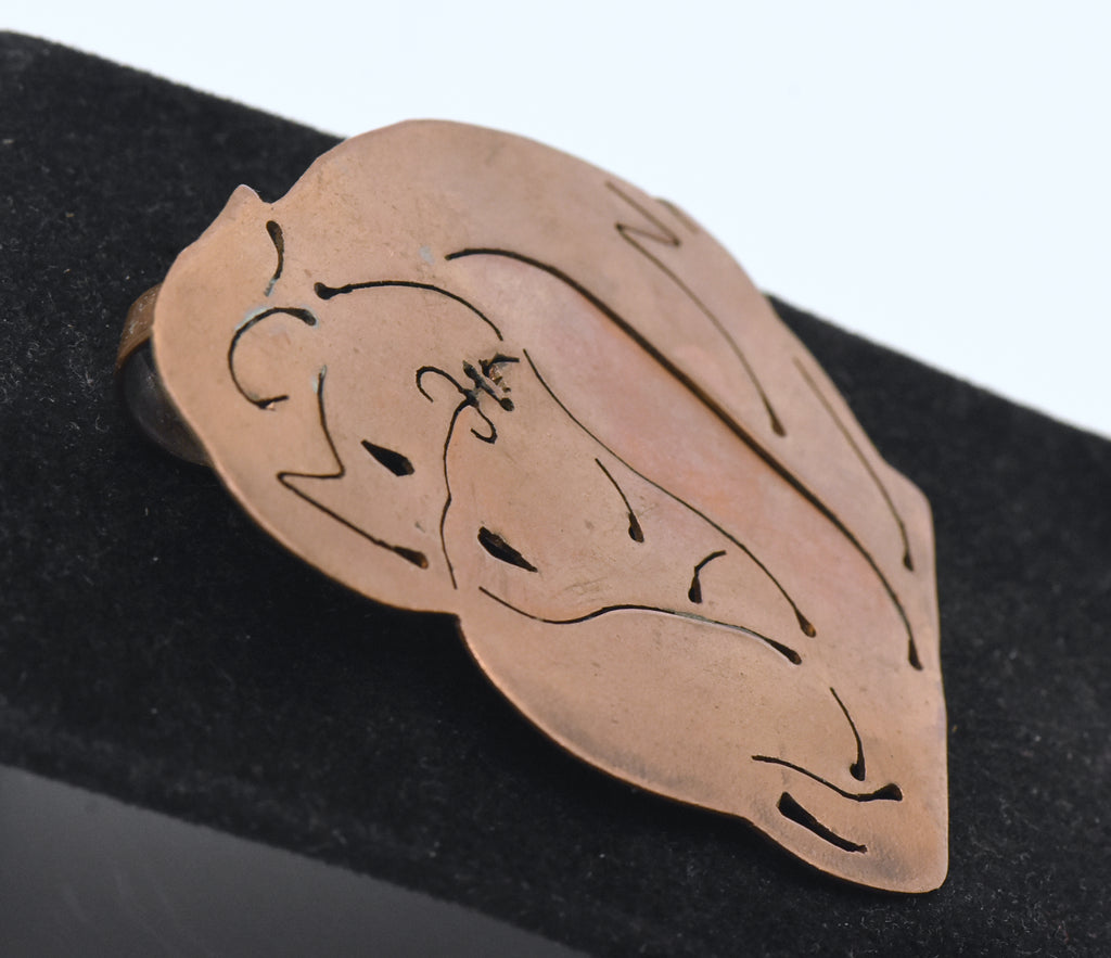 Joseph Gourdji - Vintage Handmade Copper Embracing Couple Pendant