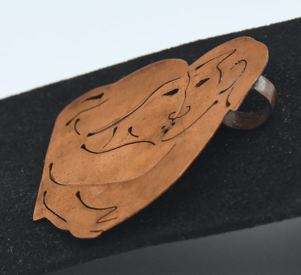 Joseph Gourdji - Vintage Handmade Copper Embracing Couple Pendant