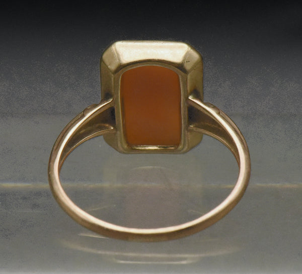 Vintage 10k Gold Cameo Ring - Size 8.5