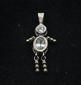 Sterling Silver Stick Figure Pendant