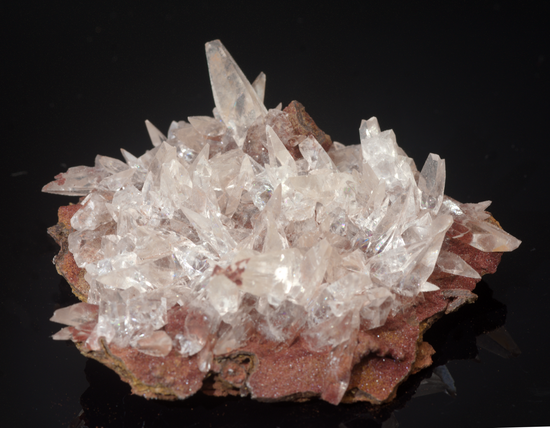 Carminite and Calcite Crystal Cluster Mineral Specimen - Mexico