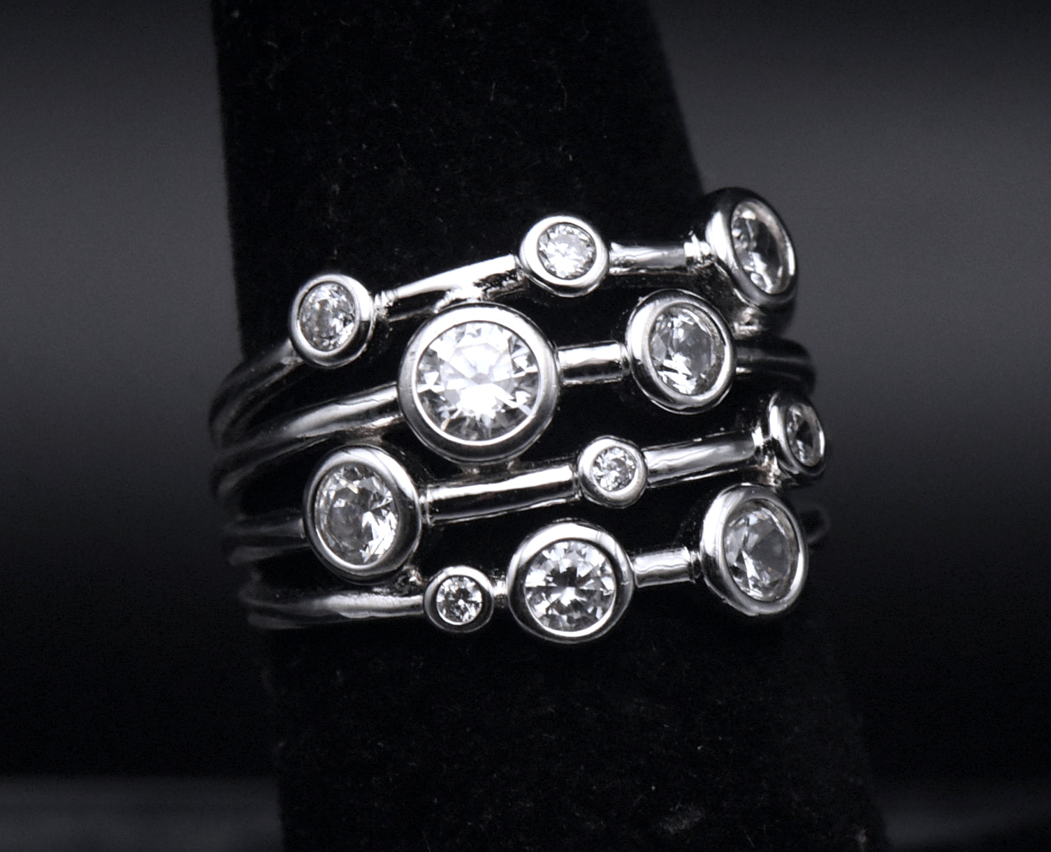 Sterling Silver Cubic Zirconia Ring - Size 6