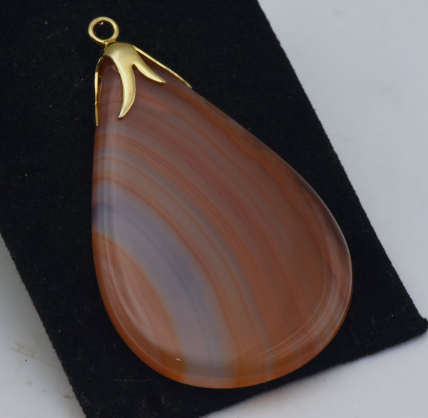 Polished Carnelian Slice Pendant