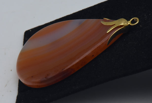 Polished Carnelian Slice Pendant