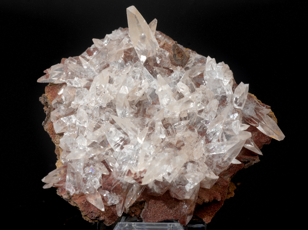 Carminite and Calcite Crystal Cluster Mineral Specimen - Mexico