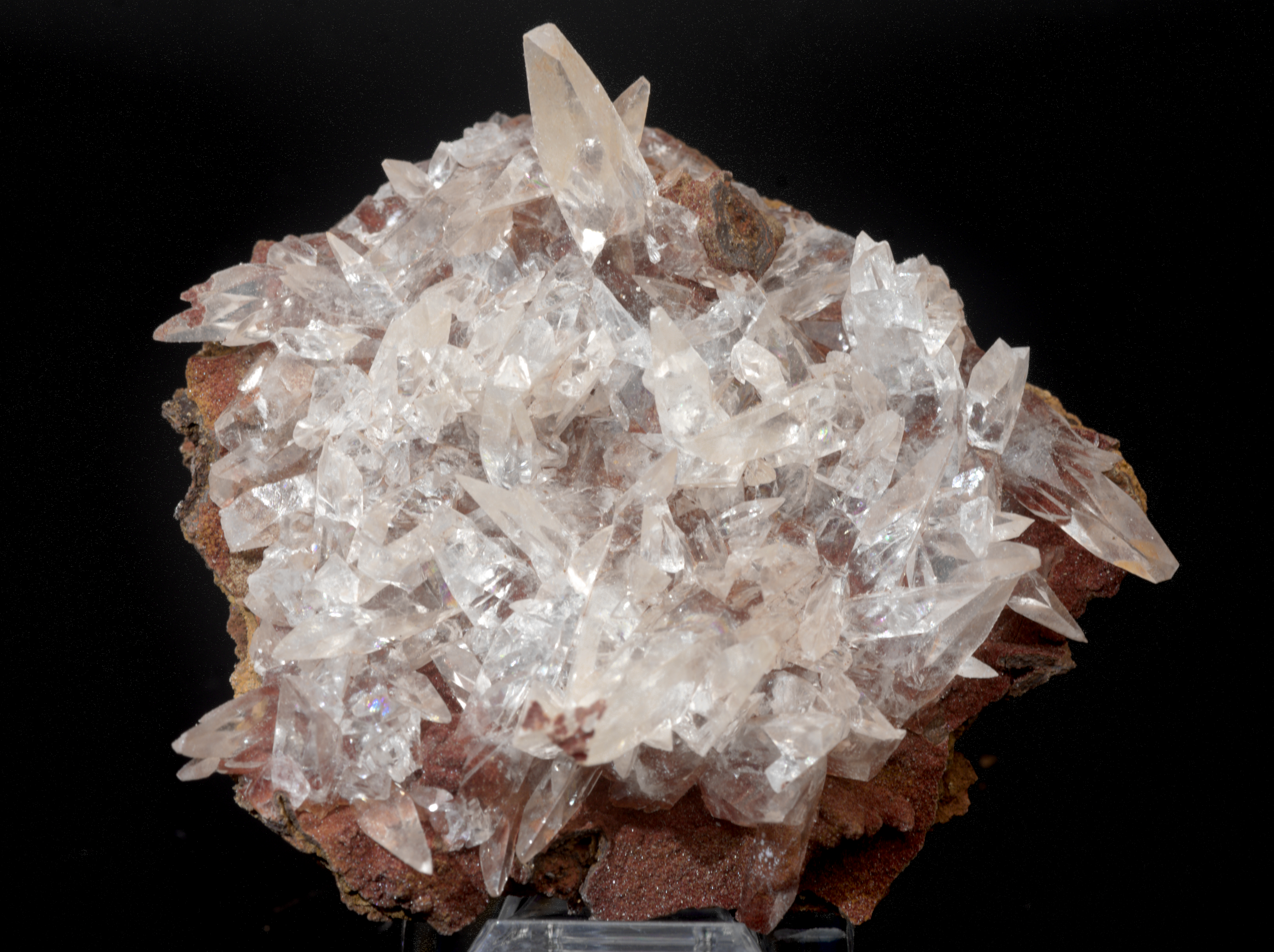 Carminite and Calcite Crystal Cluster Mineral Specimen - Mexico