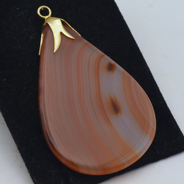 Polished Carnelian Slice Pendant