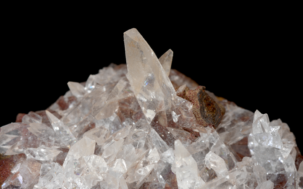 Carminite and Calcite Crystal Cluster Mineral Specimen - Mexico