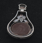 Vintage Sterling Silver Faux Carnelian and Marcasite Pendant